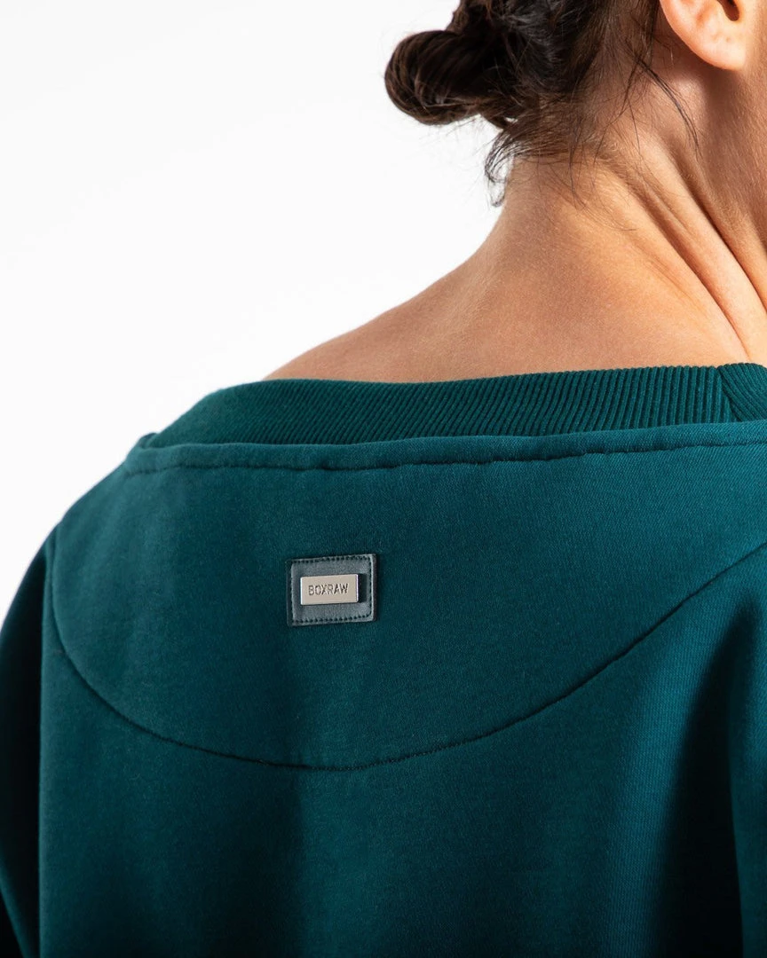 BOXRAW Women Johnson Cropped Sweatshirt - Teal 6 BOXRAW Women Johnson Cropped Sweatshirt - Teal