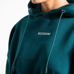 BOXRAW Women Johnson Cropped Hoodie - Teal Clothing