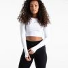 BOXRAW Women Clothing Crop Top Long Sleeve - White
