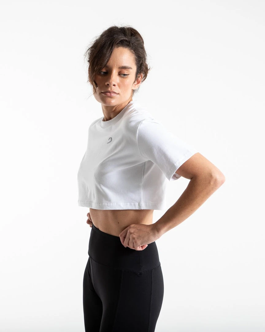 BOXRAW Women Cropped Strike T-Shirt - White 3 BOXRAW Women Cropped Strike T-Shirt - White