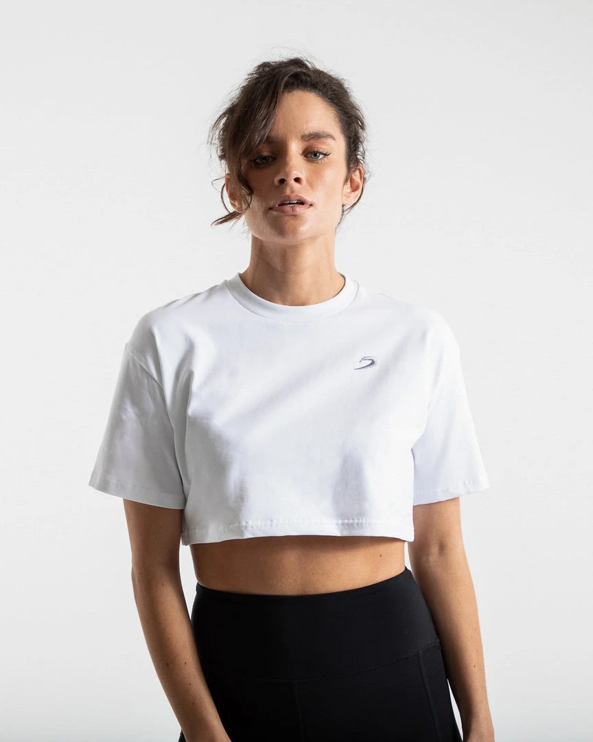 BOXRAW Women Cropped Strike T-Shirt - White 1 BOXRAW Women Cropped Strike T-Shirt - White