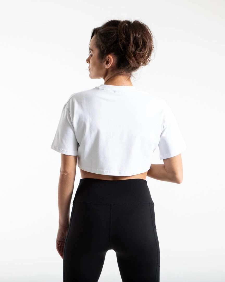 BOXRAW Women Cropped Strike T-Shirt - White 4 BOXRAW Women Cropped Strike T-Shirt - White