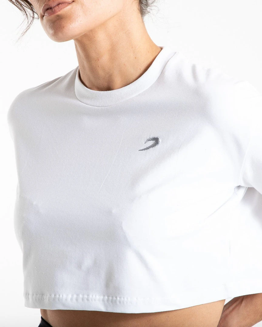 BOXRAW Women Cropped Strike T-Shirt - White 5 BOXRAW Women Cropped Strike T-Shirt - White