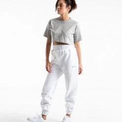 BOXRAW Women Cropped BOXRAW T-Shirt - Grey Clothing