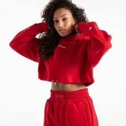 BOXRAW Women Johnson Cropped Hoodie - Red