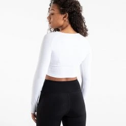 BOXRAW Women Clothing Crop Top Long Sleeve - White