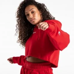 BOXRAW Women Johnson Cropped Hoodie - Red
