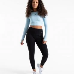 BOXRAW Women Clothing Crop Top Long Sleeve - Baby Blue