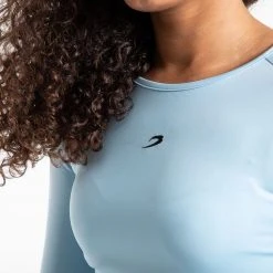 BOXRAW Women Clothing Crop Top Long Sleeve - Baby Blue