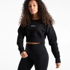 BOXRAW Women Johnson Cropped Sweatshirt - Black