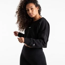 BOXRAW Women Johnson Cropped Sweatshirt - Black