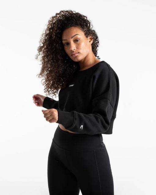 BOXRAW Women Johnson Cropped Sweatshirt - Black 7 BOXRAW Women Johnson Cropped Sweatshirt - Black