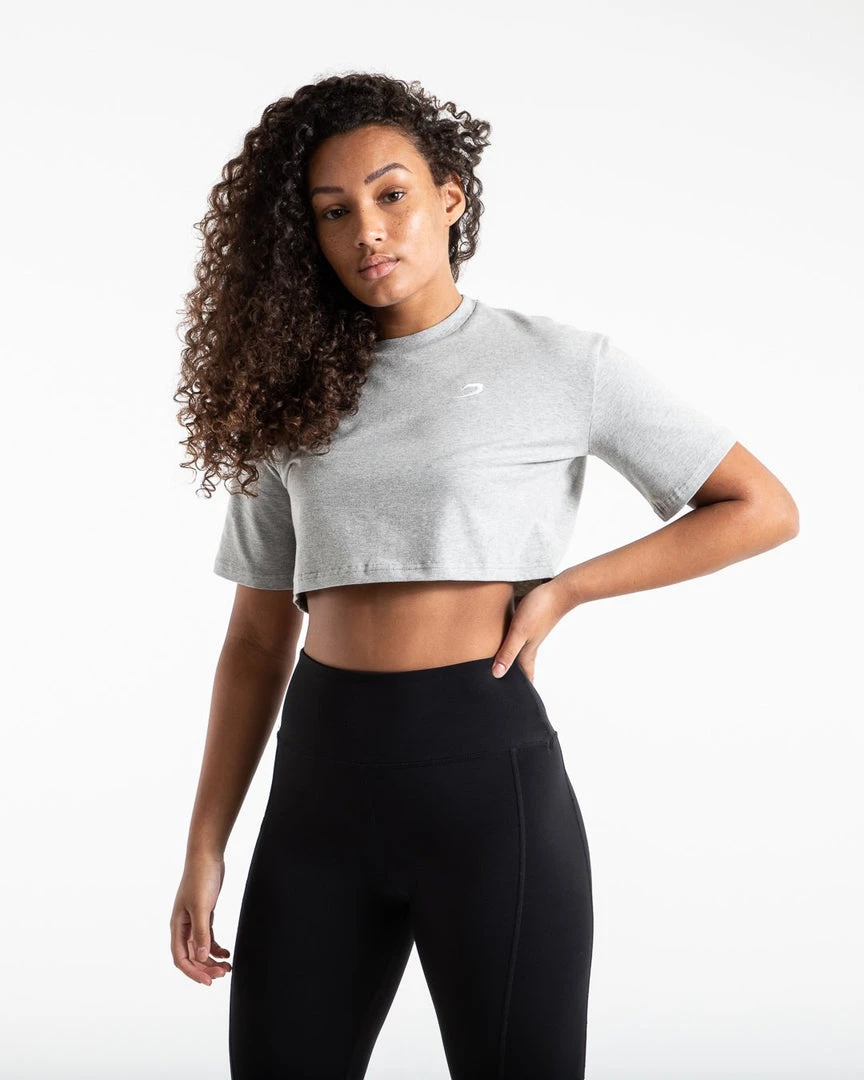 BOXRAW Women Cropped Strike T-Shirt - Grey Clothing 4 BOXRAW Women Cropped Strike T-Shirt - Grey Clothing