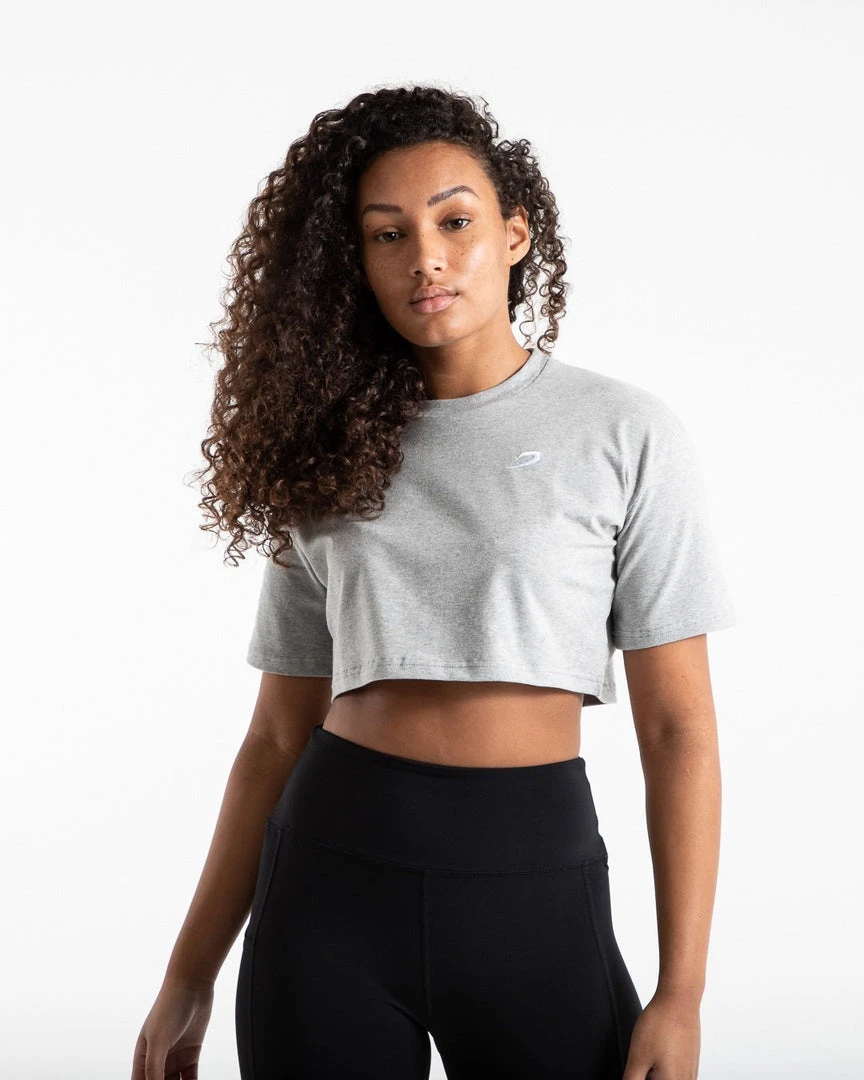 BOXRAW Women Cropped Strike T-Shirt - Grey Clothing 1 BOXRAW Women Cropped Strike T-Shirt - Grey Clothing