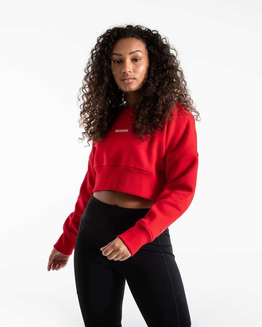 BOXRAW Women Johnson Cropped Sweatshirt - Red Clothing 3 BOXRAW Women Johnson Cropped Sweatshirt - Red Clothing