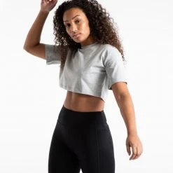 BOXRAW Women Cropped Strike T-Shirt - Grey Clothing 8 BOXRAW Women Cropped Strike T-Shirt - Grey Clothing