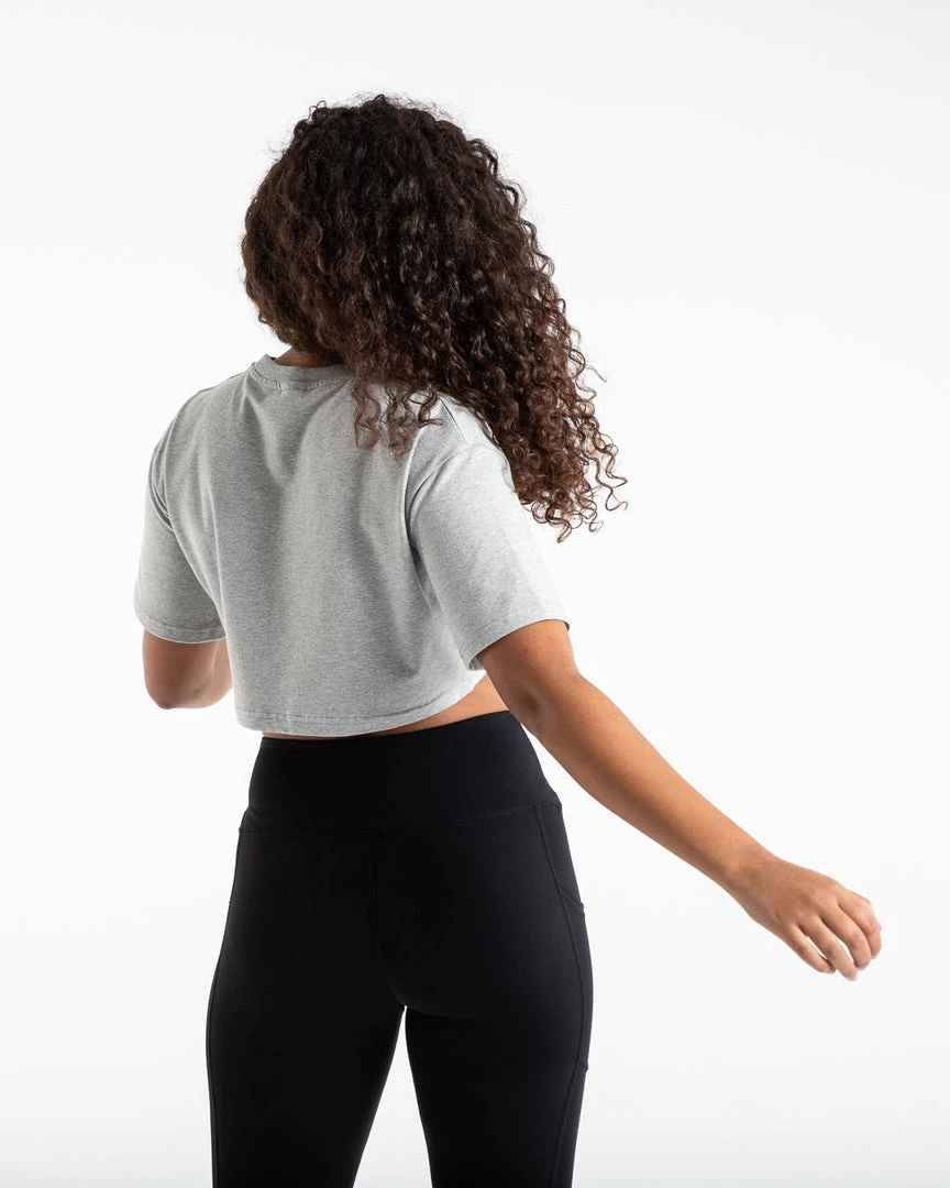 BOXRAW Women Cropped Strike T-Shirt - Grey Clothing 6 BOXRAW Women Cropped Strike T-Shirt - Grey Clothing