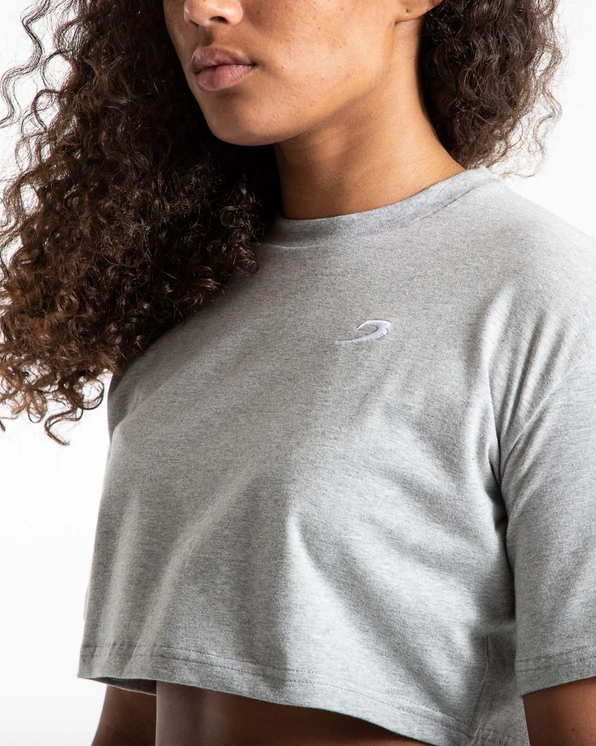 BOXRAW Women Cropped Strike T-Shirt - Grey Clothing 5 BOXRAW Women Cropped Strike T-Shirt - Grey Clothing