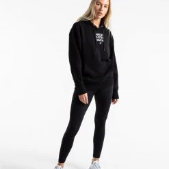 BOXRAW Women HRDR FSTR SMTR Unisex Hoodie - Black