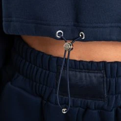 BOXRAW Women Johnson Cropped Hoodie - Navy