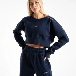 BOXRAW Women Johnson Cropped Sweatshirt - Navy 8 BOXRAW Women Johnson Cropped Sweatshirt - Navy