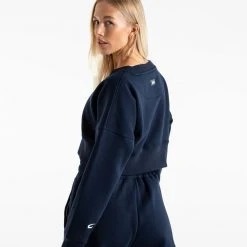 BOXRAW Women Johnson Cropped Sweatshirt - Navy 9 BOXRAW Women Johnson Cropped Sweatshirt - Navy