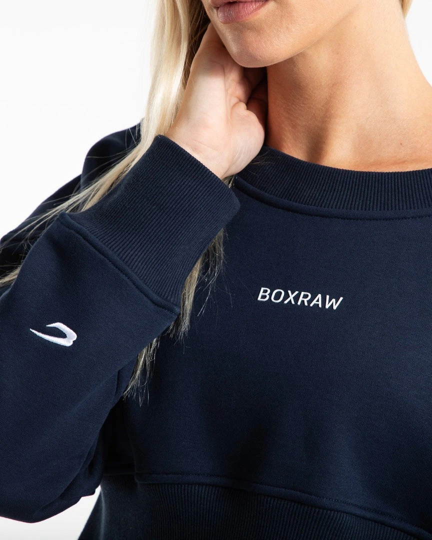 BOXRAW Women Johnson Cropped Sweatshirt - Navy 5 BOXRAW Women Johnson Cropped Sweatshirt - Navy