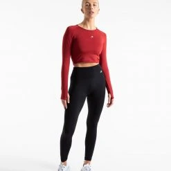 BOXRAW Women Crop Top Long Sleeve - Red
