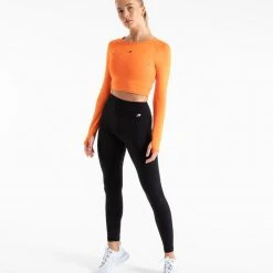 BOXRAW Women Crop Top Long Sleeve - Orange