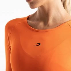 BOXRAW Women Crop Top Long Sleeve - Orange