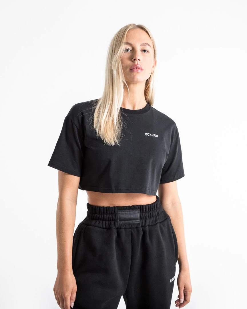 BOXRAW Women Cropped BOXRAW T-Shirt - Black 3 BOXRAW Women Cropped BOXRAW T-Shirt - Black