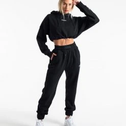 BOXRAW Women Johnson Cropped Hoodie - Black Clothing