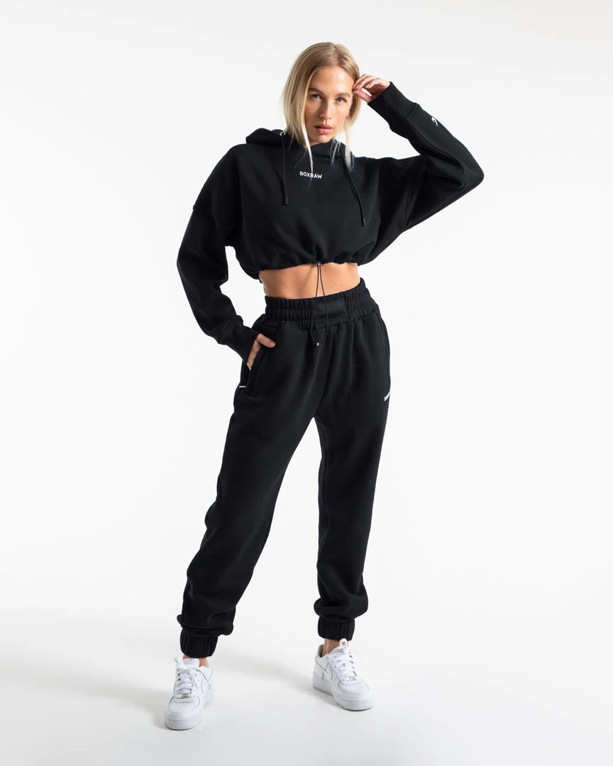 BOXRAW Women Johnson Cropped Hoodie - Black Clothing 2 BOXRAW Women Johnson Cropped Hoodie - Black Clothing
