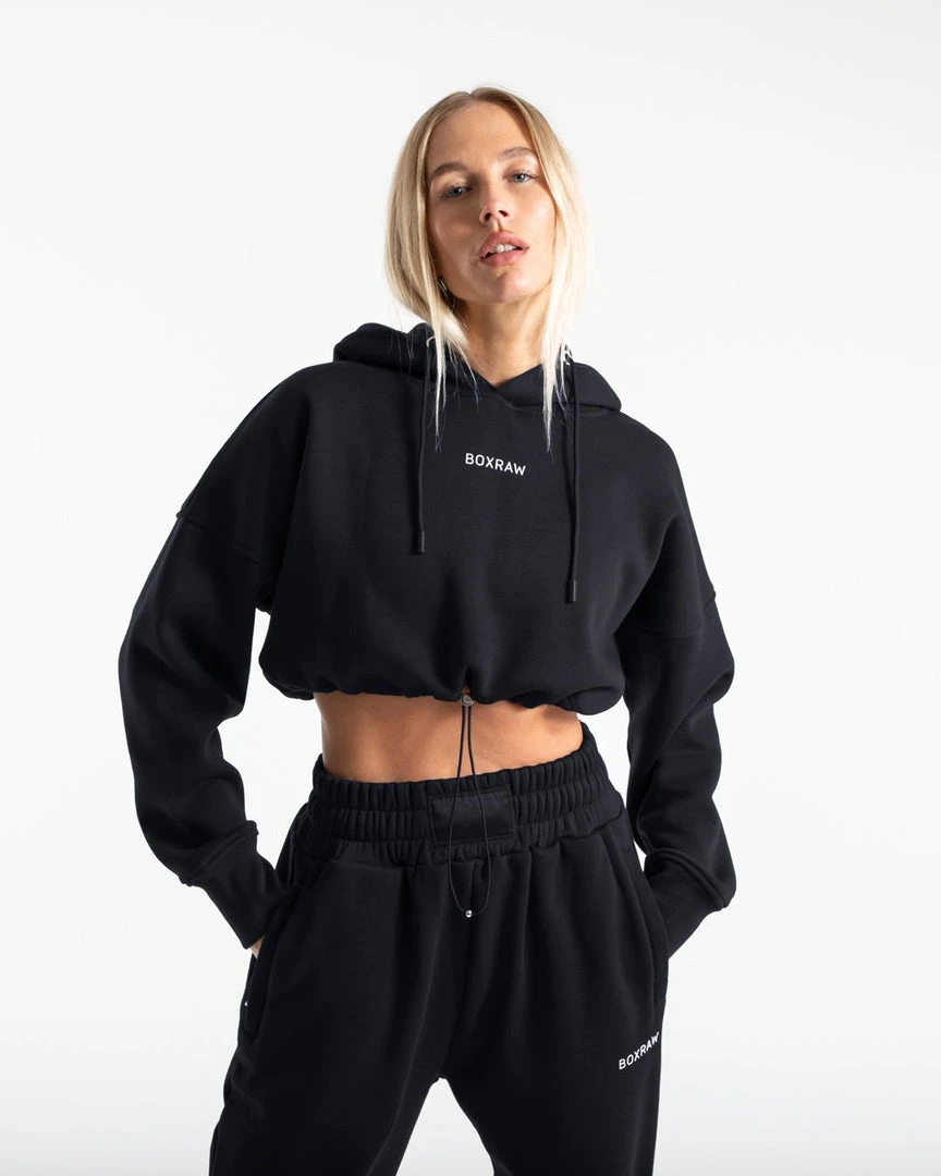 BOXRAW Women Johnson Cropped Hoodie - Black Clothing 3 BOXRAW Women Johnson Cropped Hoodie - Black Clothing