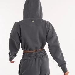 BOXRAW Women New Releases Johnson Cropped Hoodie - Charcoal