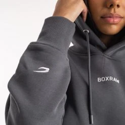 BOXRAW Women New Releases Johnson Cropped Hoodie - Charcoal