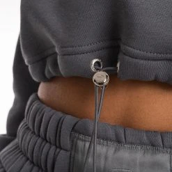 BOXRAW Women New Releases Johnson Cropped Hoodie - Charcoal