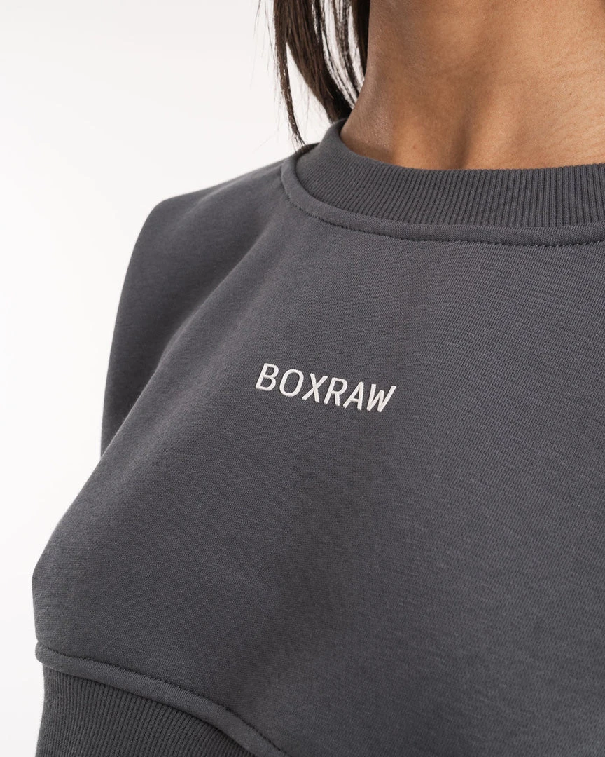 BOXRAW Women Johnson Cropped Sweatshirt - Charcoal New Releases 5 BOXRAW Women Johnson Cropped Sweatshirt - Charcoal New Releases