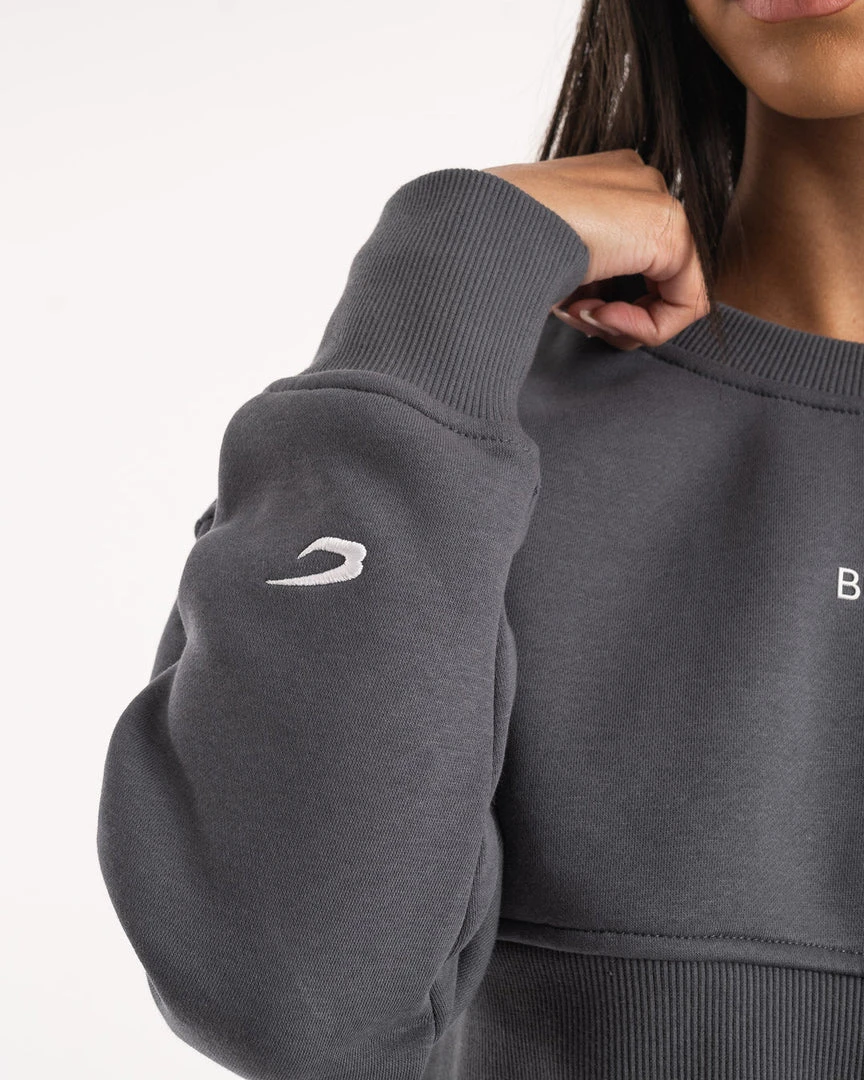BOXRAW Women Johnson Cropped Sweatshirt - Charcoal New Releases 6 BOXRAW Women Johnson Cropped Sweatshirt - Charcoal New Releases