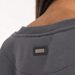 BOXRAW Women Johnson Cropped Sweatshirt - Charcoal New Releases 14 BOXRAW Women Johnson Cropped Sweatshirt - Charcoal New Releases