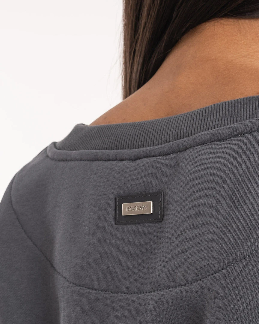 BOXRAW Women Johnson Cropped Sweatshirt - Charcoal New Releases 7 BOXRAW Women Johnson Cropped Sweatshirt - Charcoal New Releases