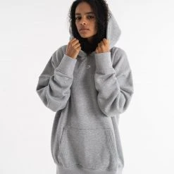 BOXRAW Women Oversized Strike Hoodie - Grey Clothing
