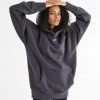 BOXRAW Women Clothing Oversized Strike Hoodie - Charcoal