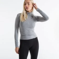 BOXRAW Women Clothing Perez 1/4 Zip Top - Grey 11 BOXRAW Women Clothing Perez 1/4 Zip Top - Grey