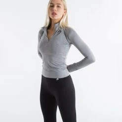 BOXRAW Women Clothing Perez 1/4 Zip Top - Grey 12 BOXRAW Women Clothing Perez 1/4 Zip Top - Grey