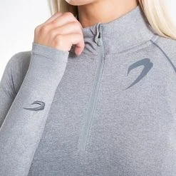 BOXRAW Women Clothing Perez 1/4 Zip Top - Grey 14 BOXRAW Women Clothing Perez 1/4 Zip Top - Grey