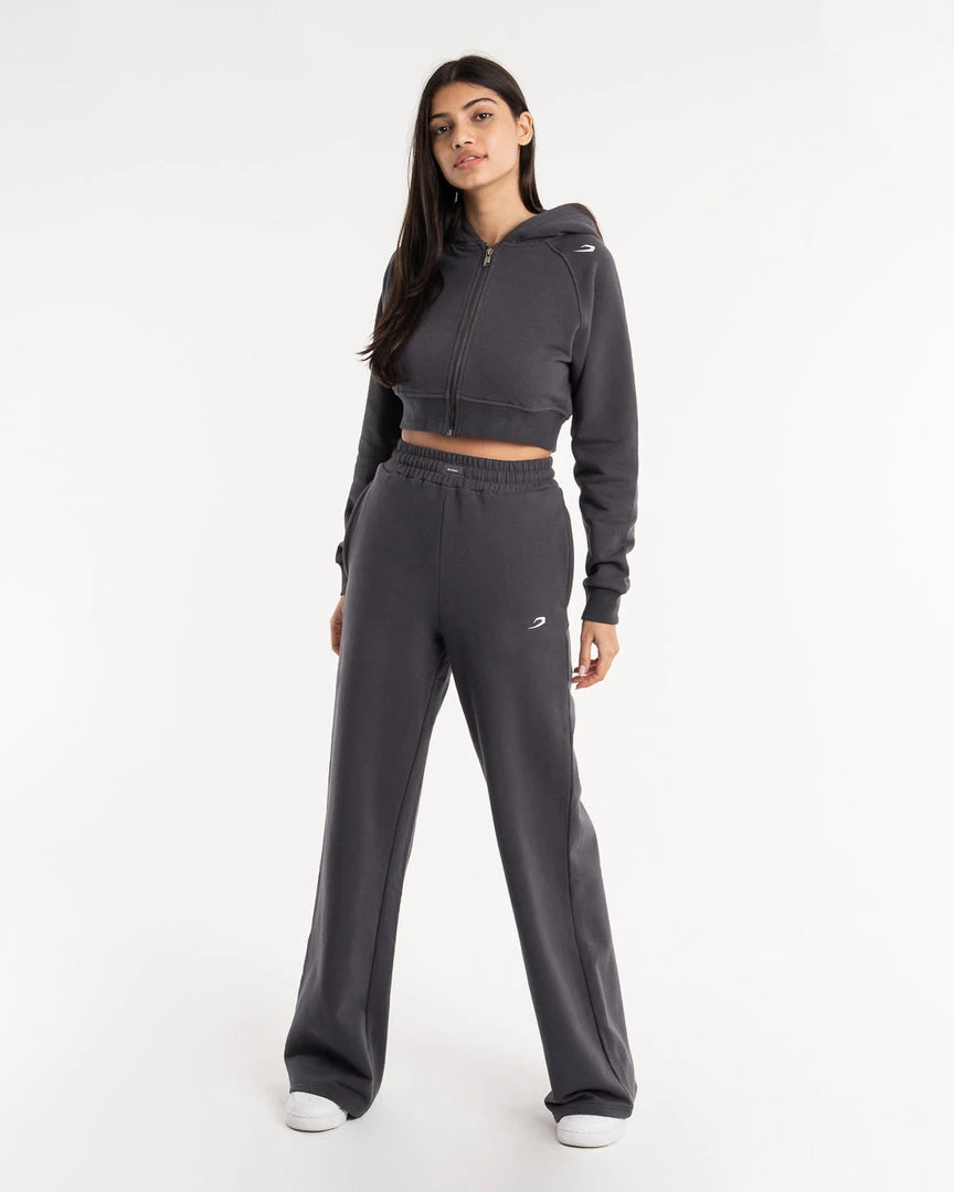 BOXRAW Women Winstone Wide Leg Bottoms - Charcoal 2 BOXRAW Women Winstone Wide Leg Bottoms - Charcoal