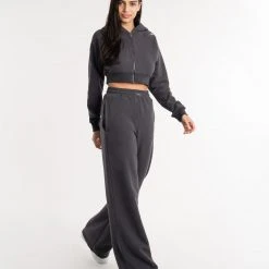 BOXRAW Women Winstone Wide Leg Bottoms - Charcoal 15 BOXRAW Women Winstone Wide Leg Bottoms - Charcoal