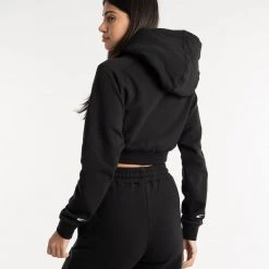BOXRAW Women New Releases Winstone Cropped Zip Hoodie - Black 14 BOXRAW Women New Releases Winstone Cropped Zip Hoodie - Black