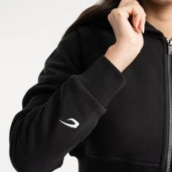 BOXRAW Women New Releases Winstone Cropped Zip Hoodie - Black 17 BOXRAW Women New Releases Winstone Cropped Zip Hoodie - Black